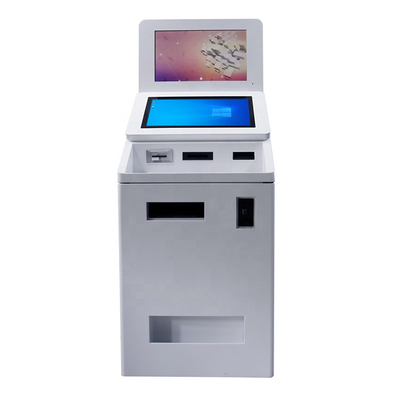 Lettore di schede doppio dell'analizzatore di dimensioni dello schermo QR Cash e macchina d'erogazione del chiosco di BANCOMAT di pagamento di self service della moneta