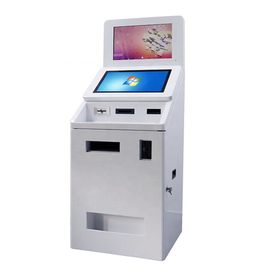 Lettore di schede doppio dell'analizzatore di dimensioni dello schermo QR Cash e macchina d'erogazione del chiosco di BANCOMAT di pagamento di self service della moneta