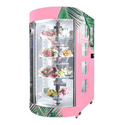 Chiosco self service trasparente a 22 pollici dello scaffale del distributore automatico del fiore fresco