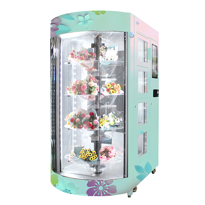 Chiosco self service trasparente a 22 pollici dello scaffale del distributore automatico del fiore fresco