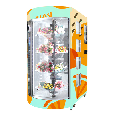 Chiosco self service trasparente a 22 pollici dello scaffale del distributore automatico del fiore fresco