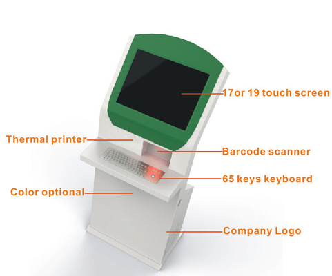 Chiosco della gestione di coda di self service del touch screen con la tastiera