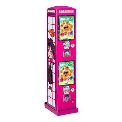Forma della cabina telefonica del chiosco del distributore automatico del gioco di divertimento