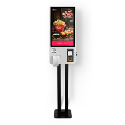 servizio d'ordinazione del chiosco di self service dell'hotel del menu del ristorante della banca della coda dello schermo attivabile al tatto con il supporto del lettore di schede