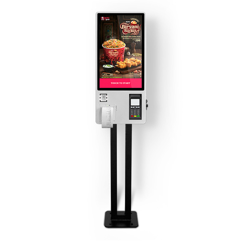 servizio d'ordinazione del chiosco di self service dell'hotel del menu del ristorante della banca della coda dello schermo attivabile al tatto con il supporto del lettore di schede