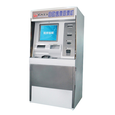 Attrezzatura della persona in piedi del chiosco del biglietto di linea aerea di self service con il lettore della carta assegni e dei contanti